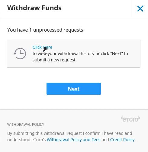 Check the status of your withdrawal request