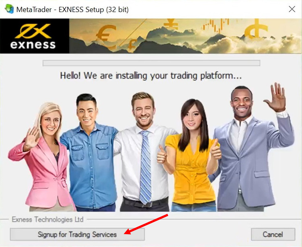 Register for an account on MetaTrader 4